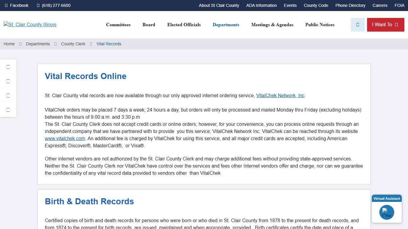 St. Clair County Illinois > Departments > County Clerk > Vital Records
