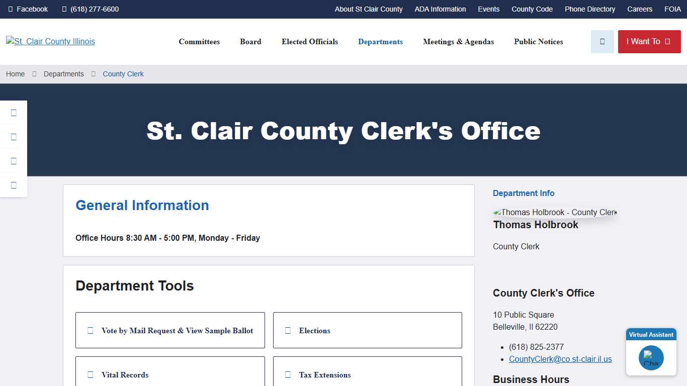 County Clerk Departments St. Clair